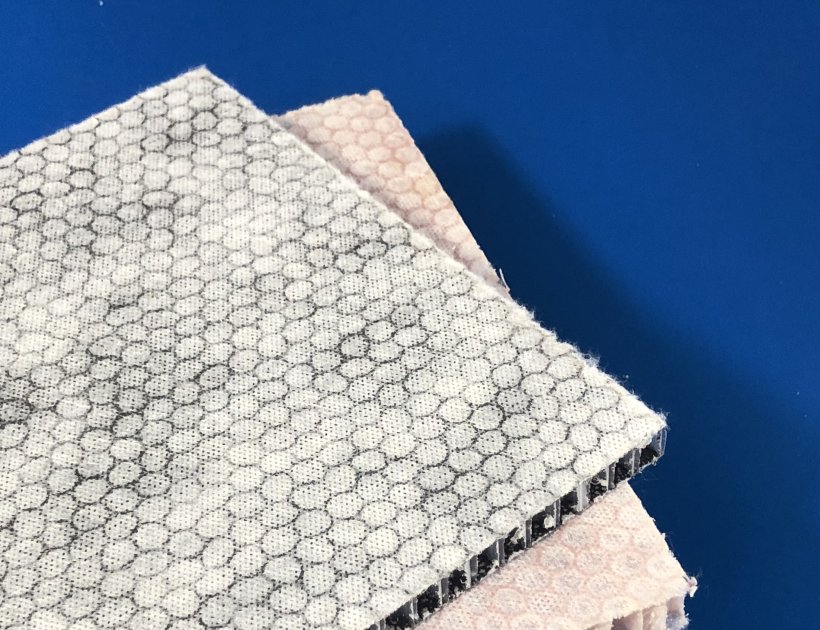 Thermoplastic honeycomb with non-woven customization-706